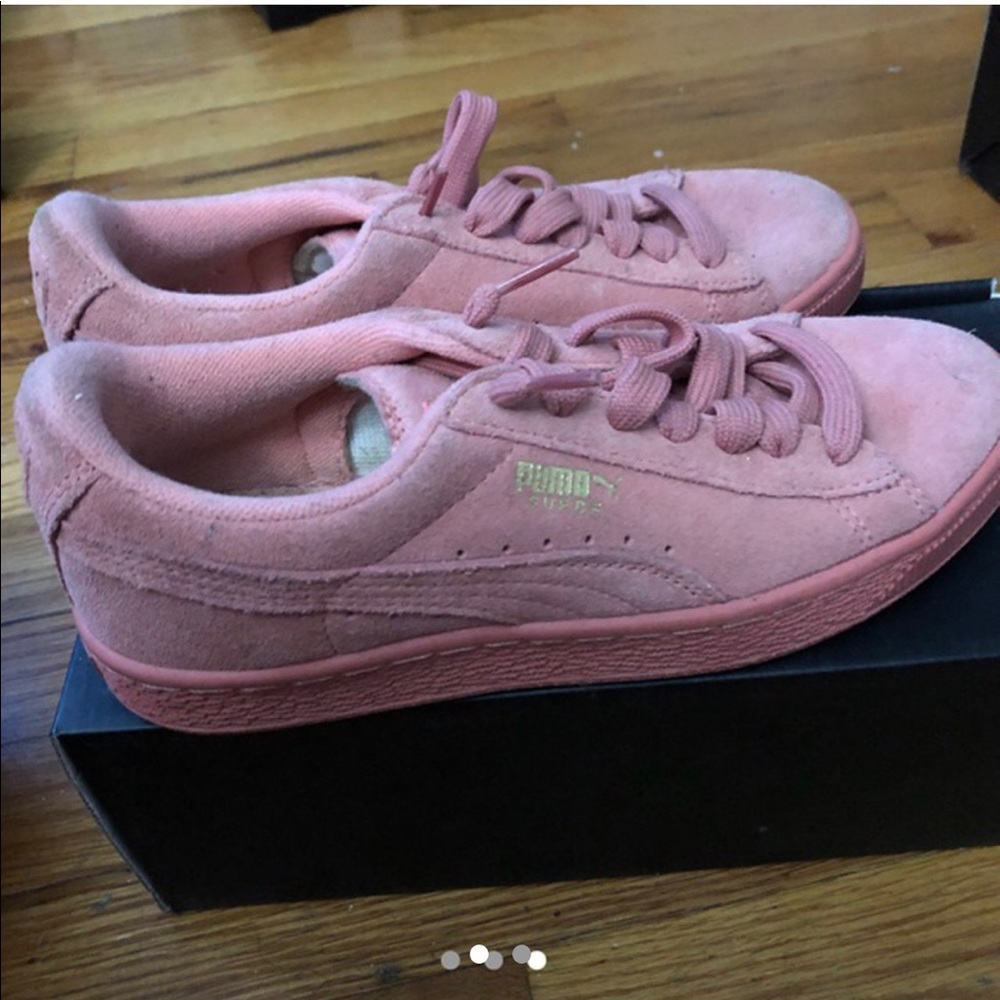 pink puma suede sneakers